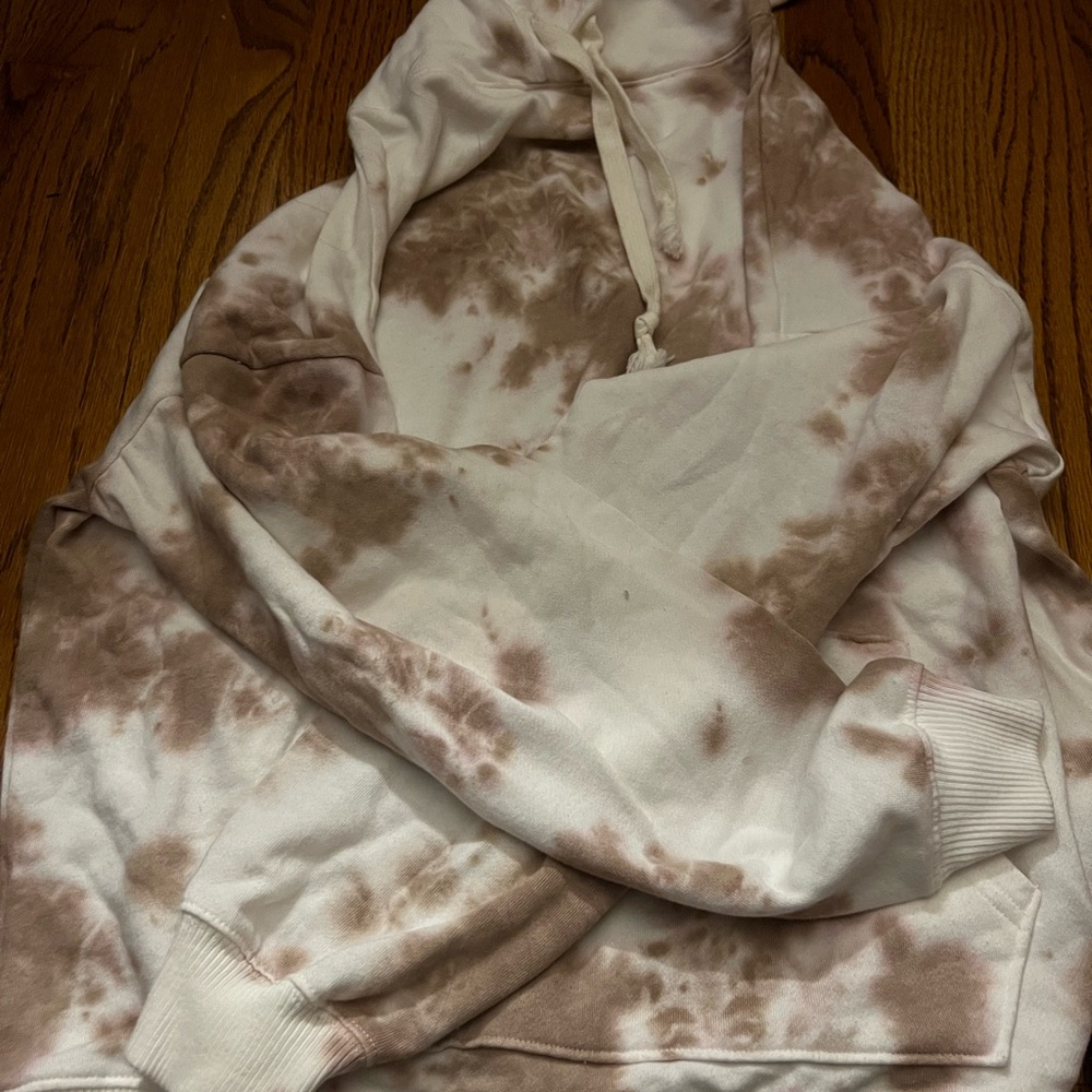 Aeropostale Cream and Brown Cowl Neck Sweater